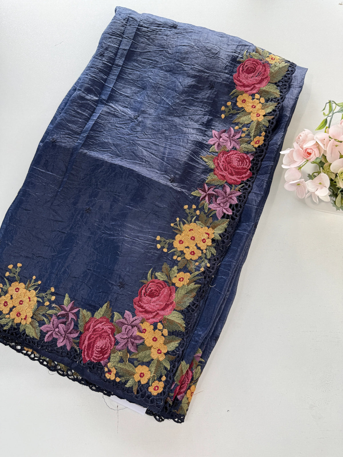 Crushed Organza Saree/ 218E