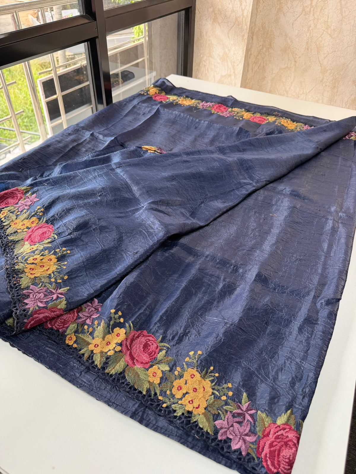 Crushed Organza Saree/ 218E