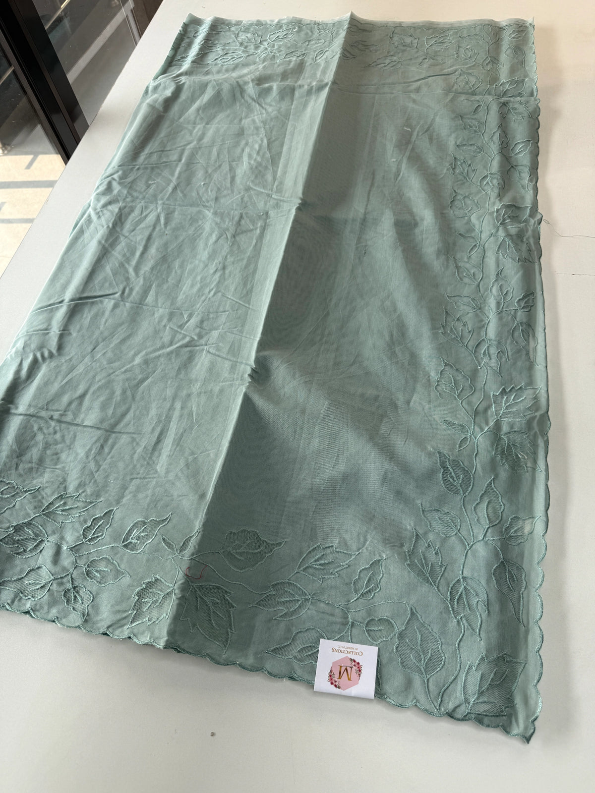 Cotton net Appliqué work Saree/ 125EFS