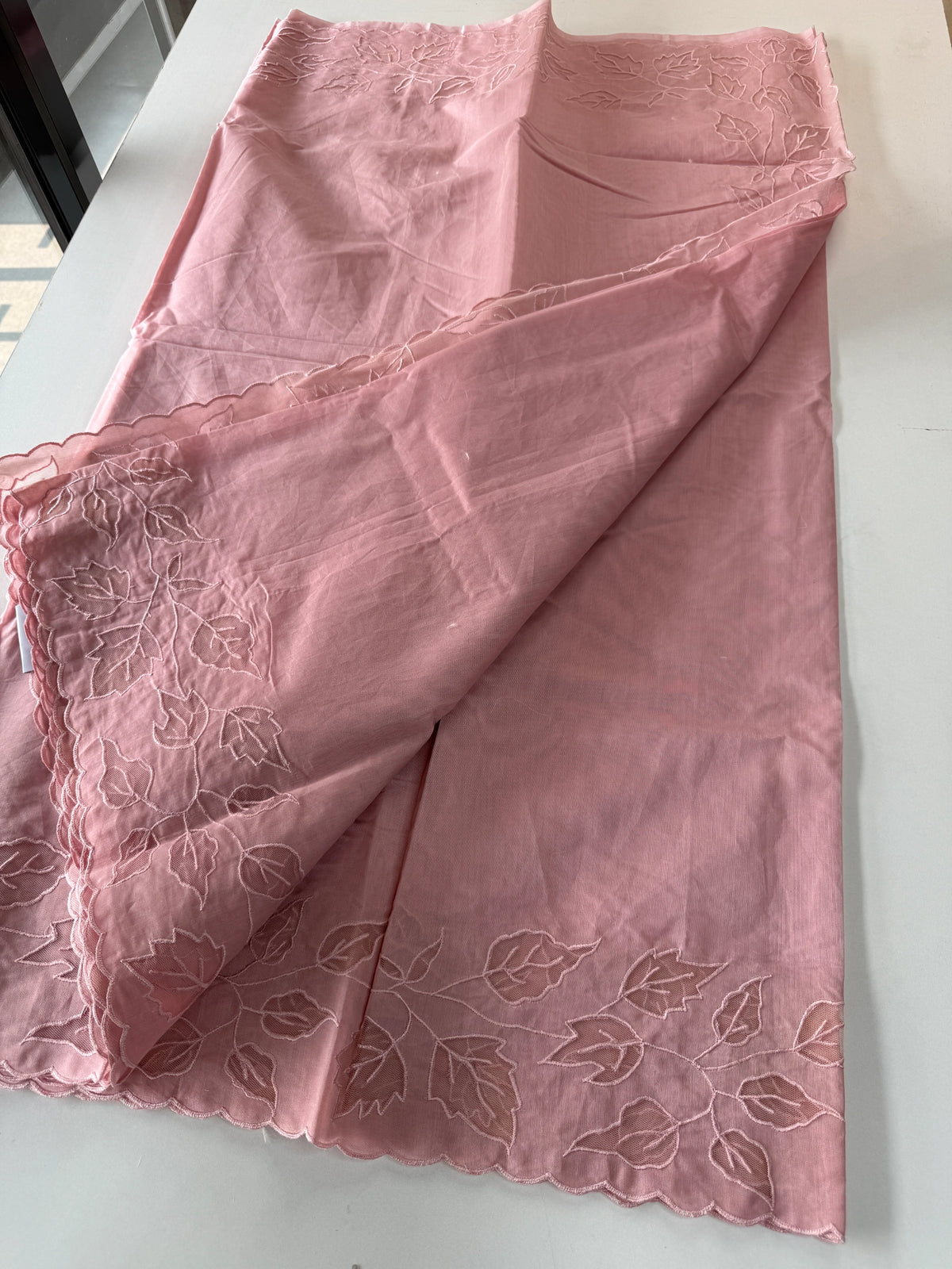 Cotton net Appliqué work Saree/ 125EFS