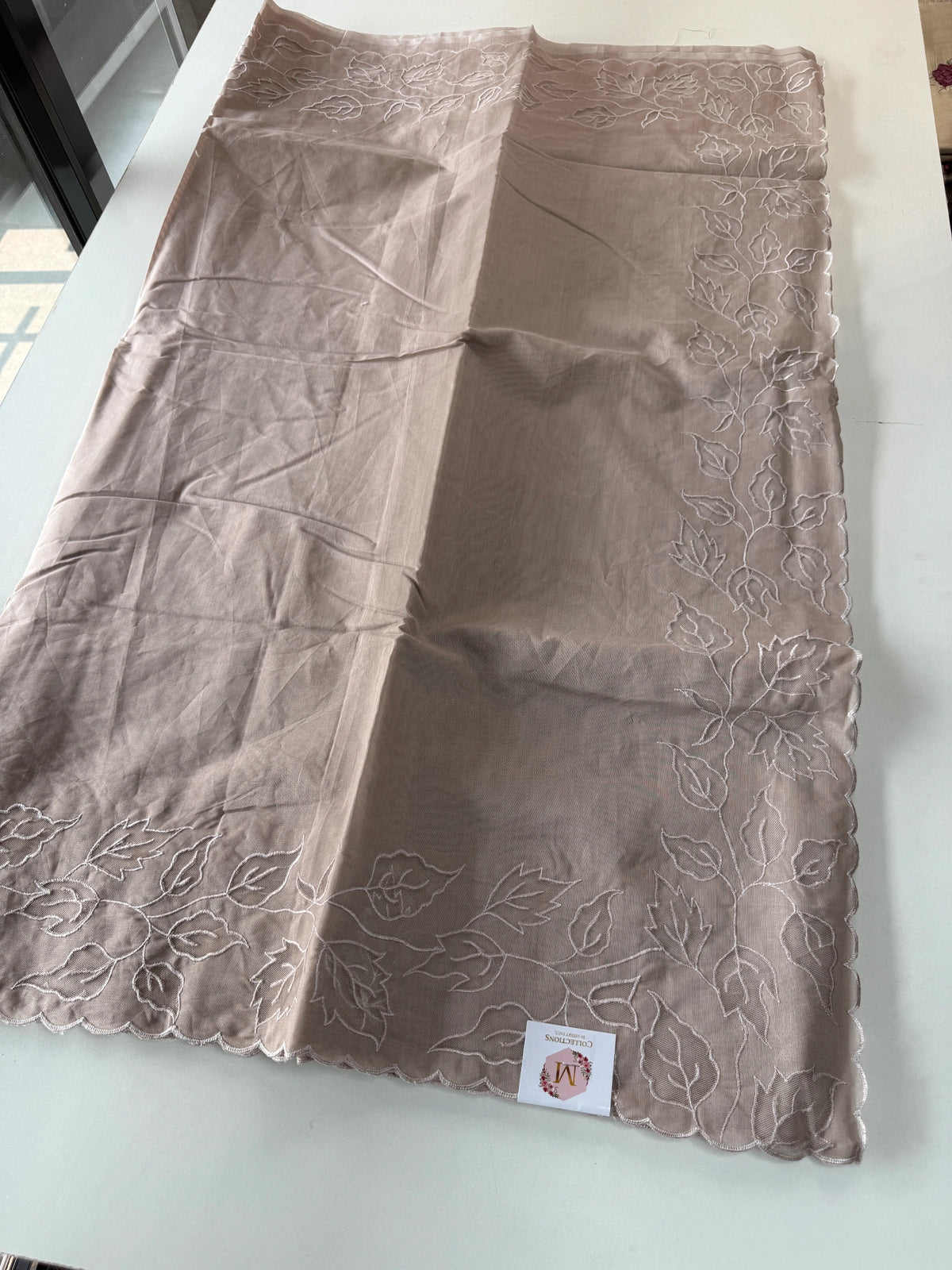 Cotton net Appliqué work Saree/ 125EFS