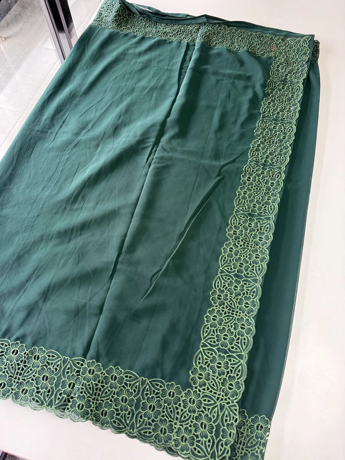 Georgette saree Bottle Green/ CW045