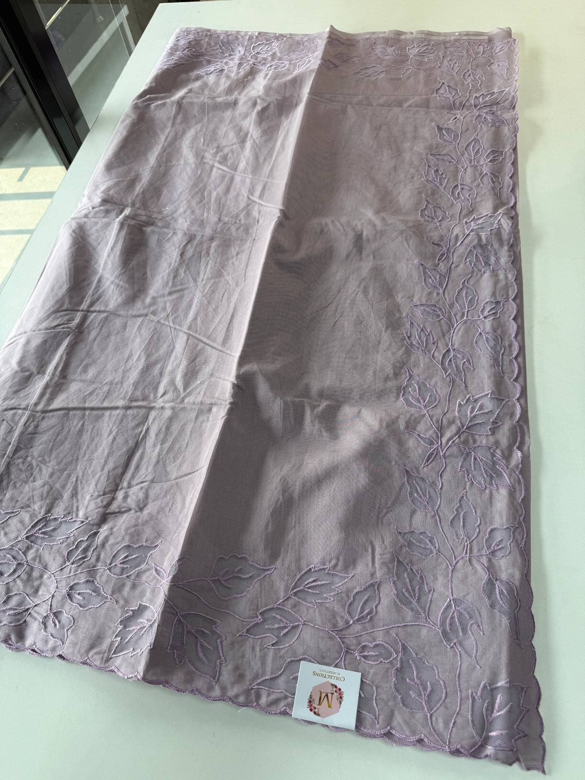 Cotton net Appliqué work Saree/ 125EFS