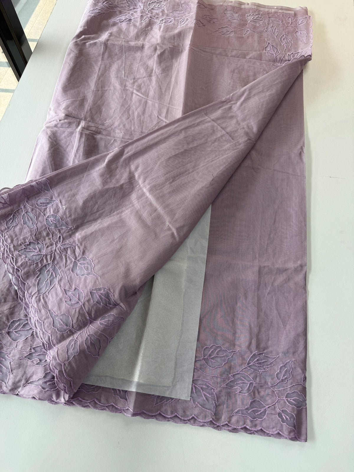 Cotton net Appliqué work Saree/ 125EFS