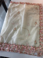 Soft Organza Saree Beige Color / BJ3167