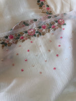 Platinum Crush Saree white / MC3119