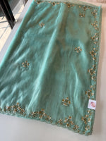 Tissue Organza turquoise blue/ 944R