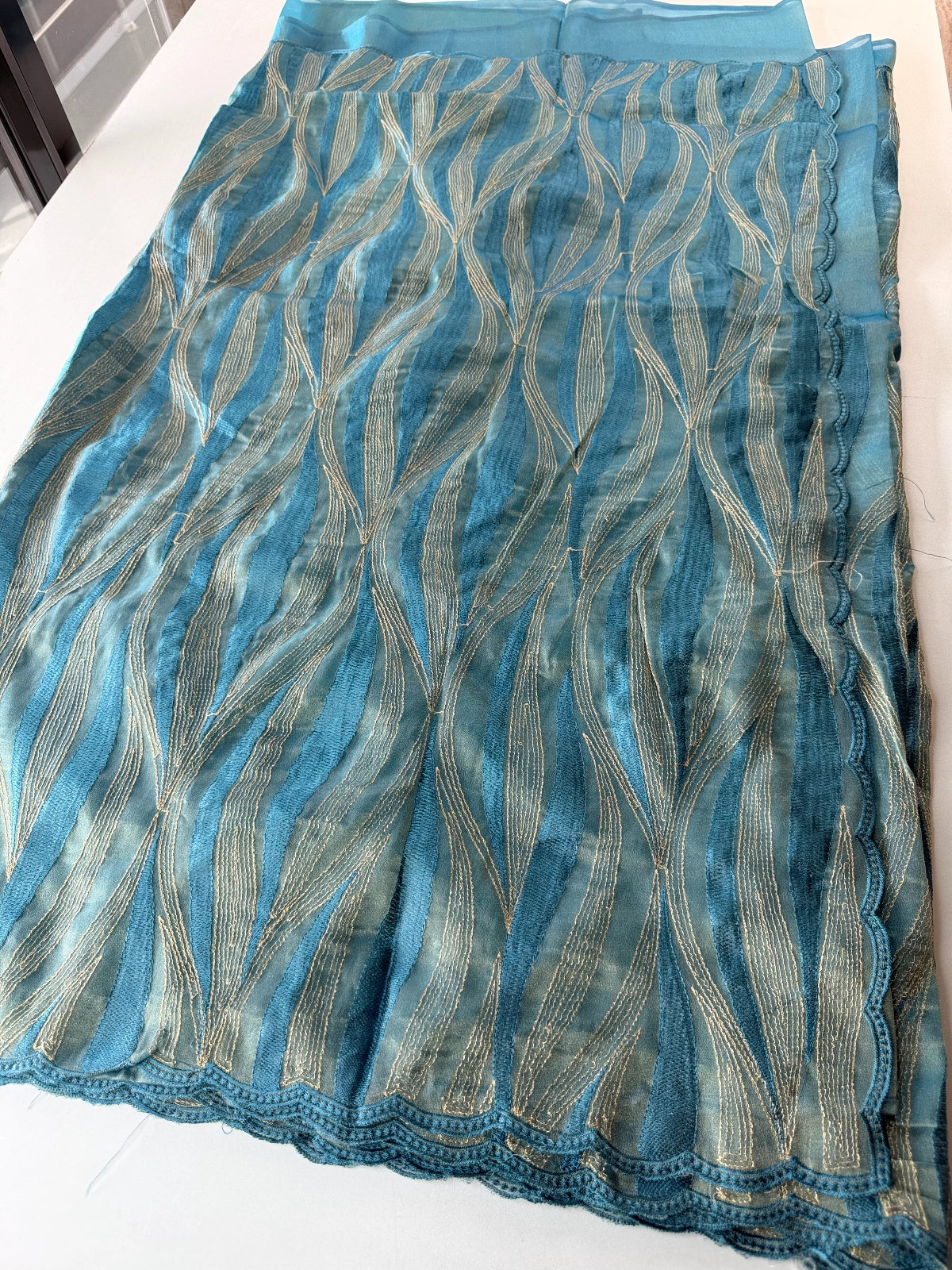 Shimmer Georgette(organza blend )Saree / CW349