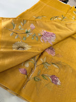 Handloom pure kotta yellow