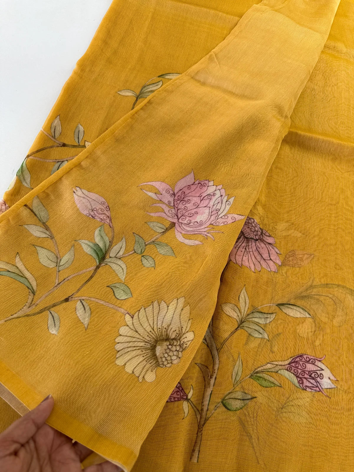 Handloom pure kotta yellow