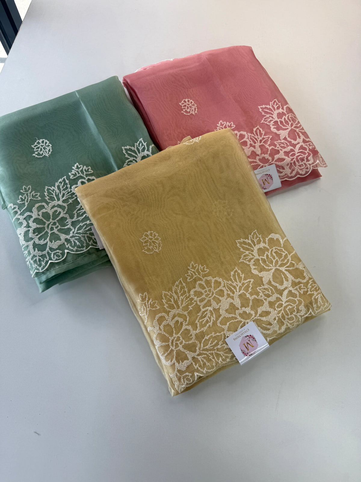 Organza unstitched salwar set / U5100
