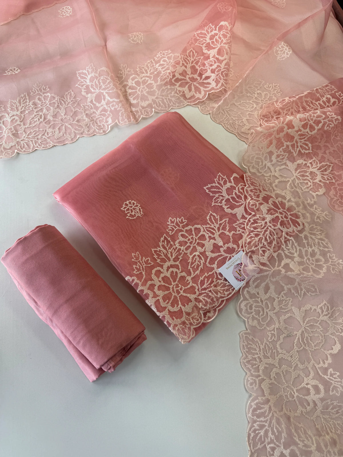 Organza unstitched salwar set / U5100