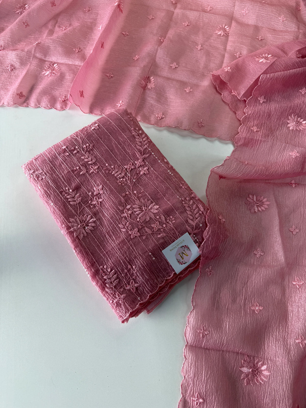 Crushed crape Saree/ US396