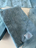 Crushed crape Saree/ US396