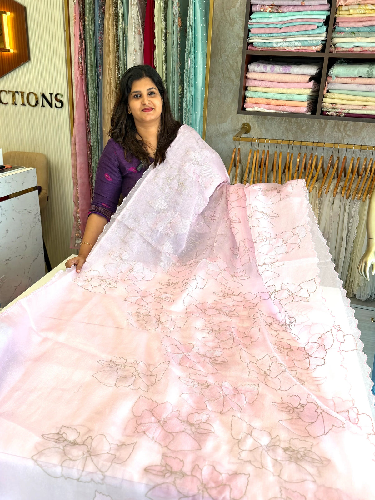 Foam crush Saree/ CW714