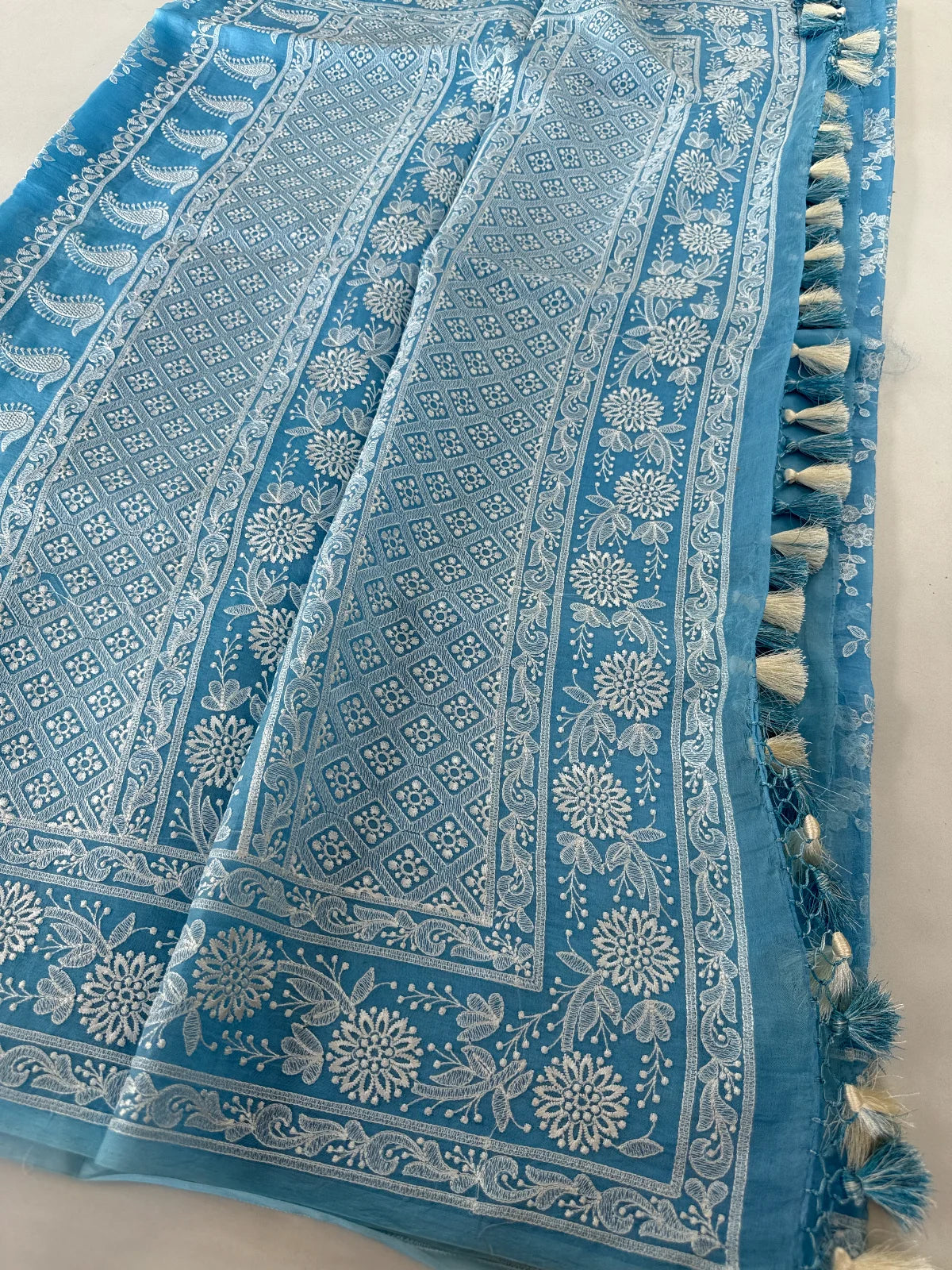 Organza chikkankari