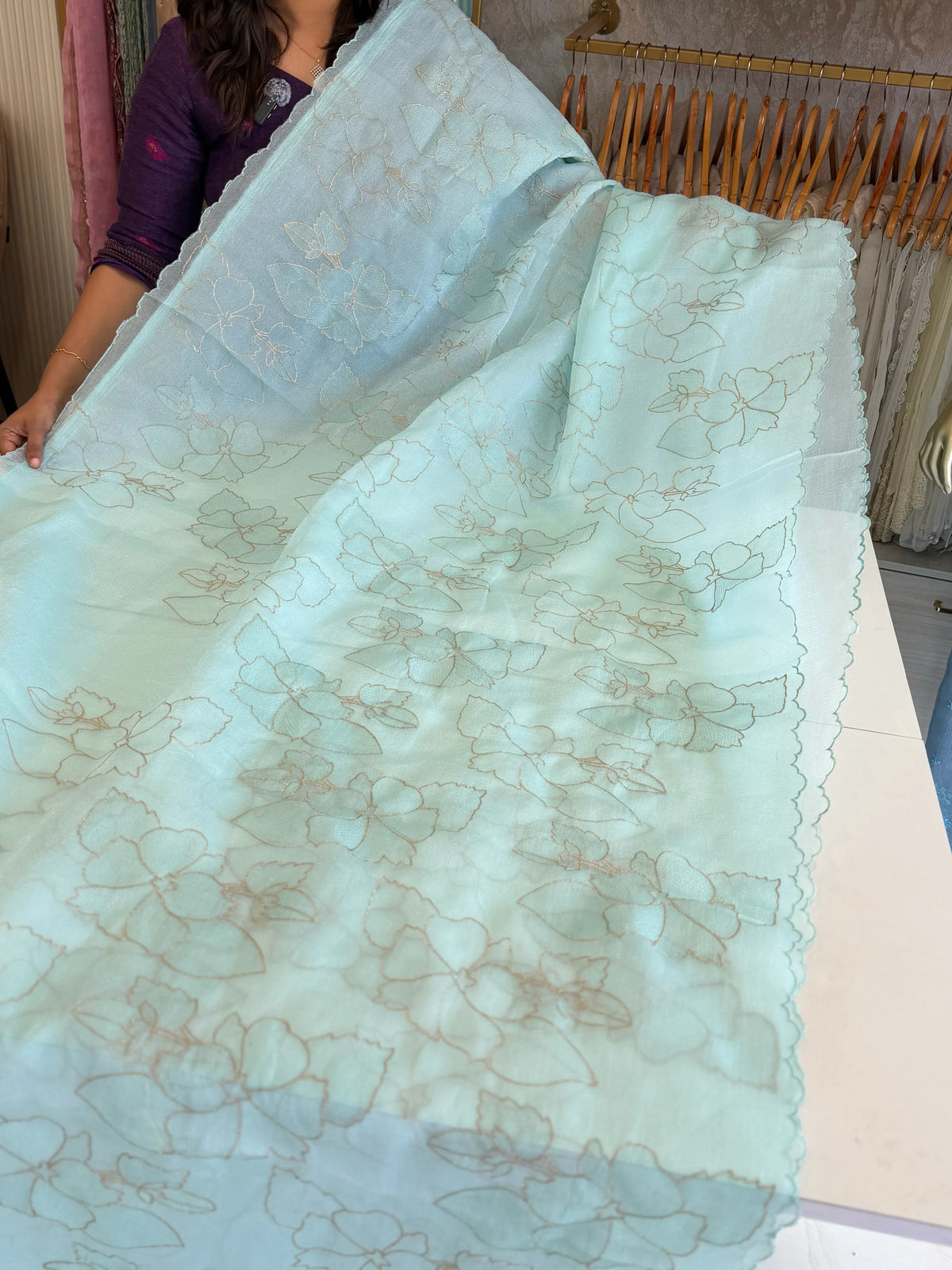 Foam crush Saree/ CW714