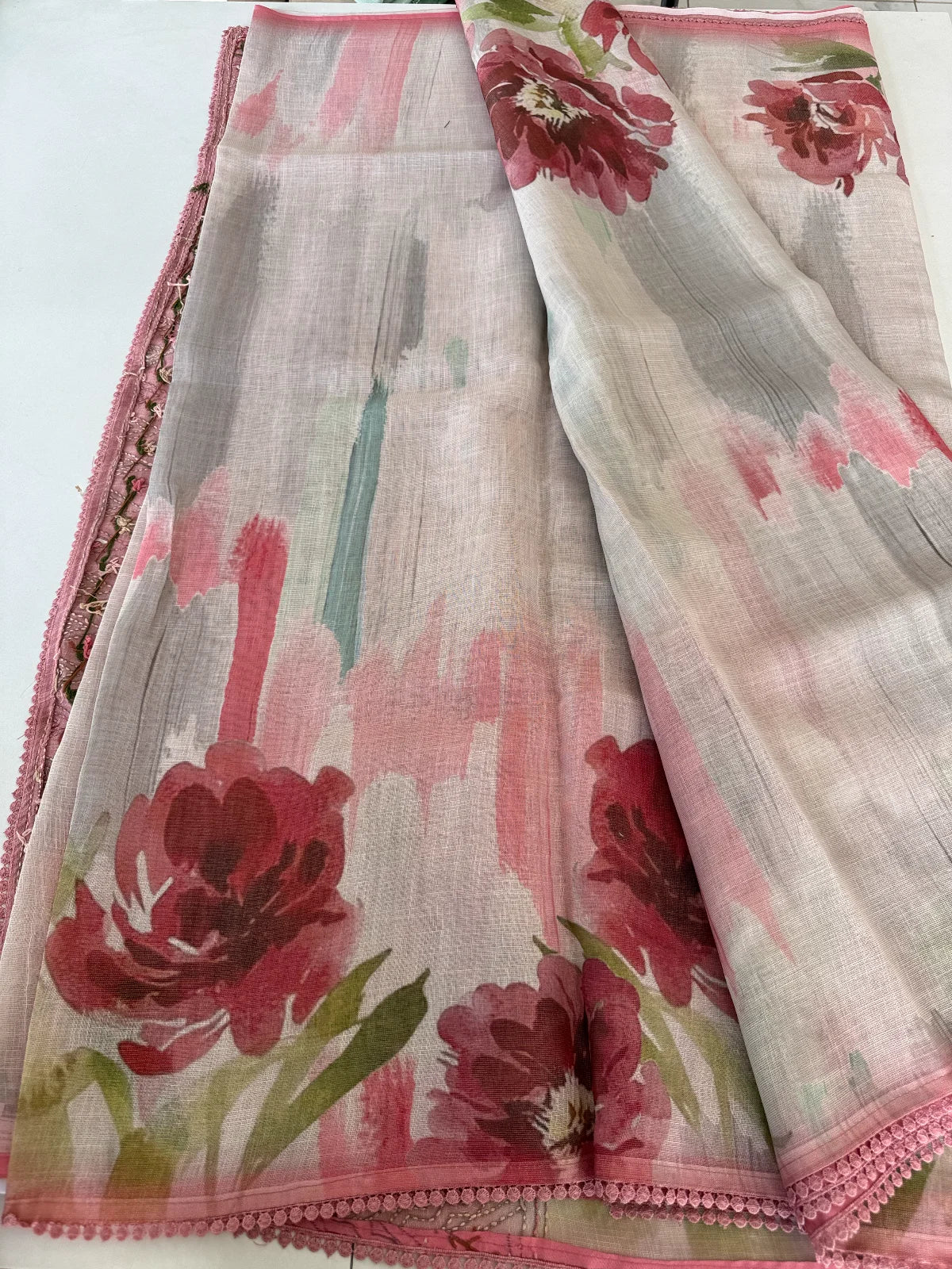 French rose linen