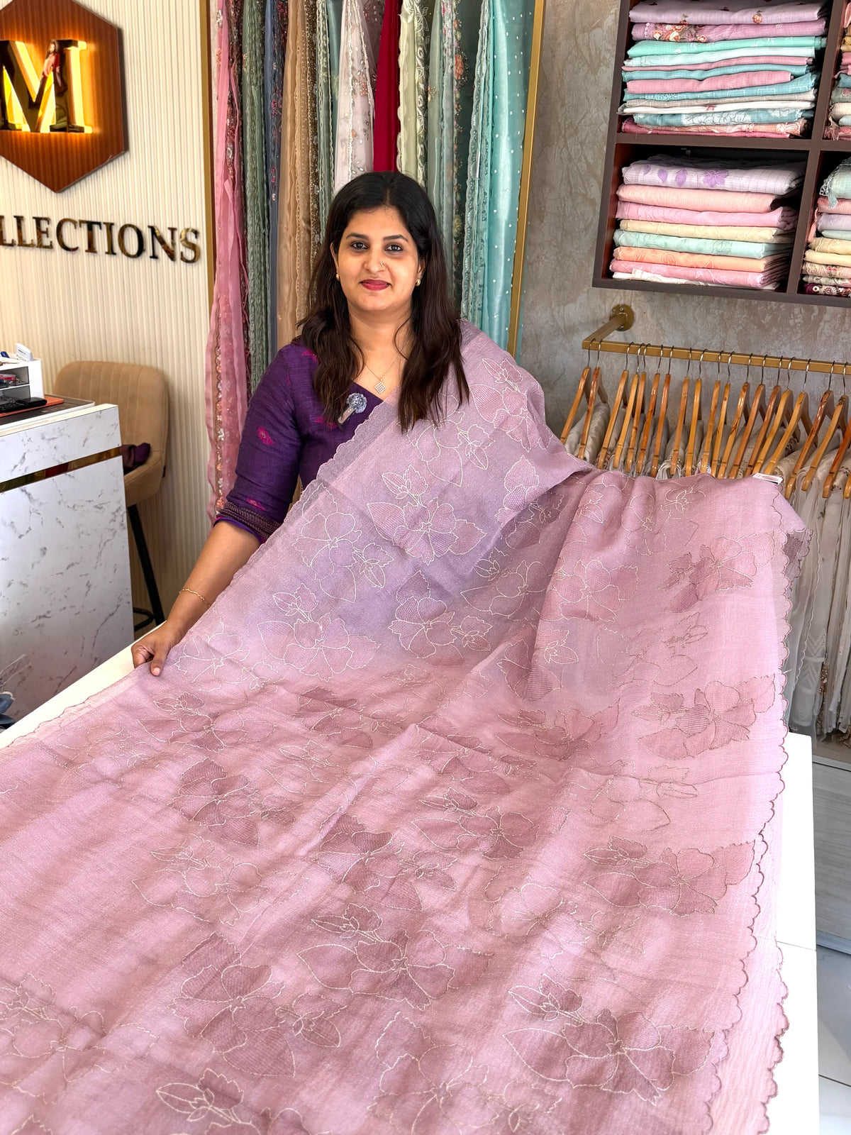 Foam crush Saree/ CW714