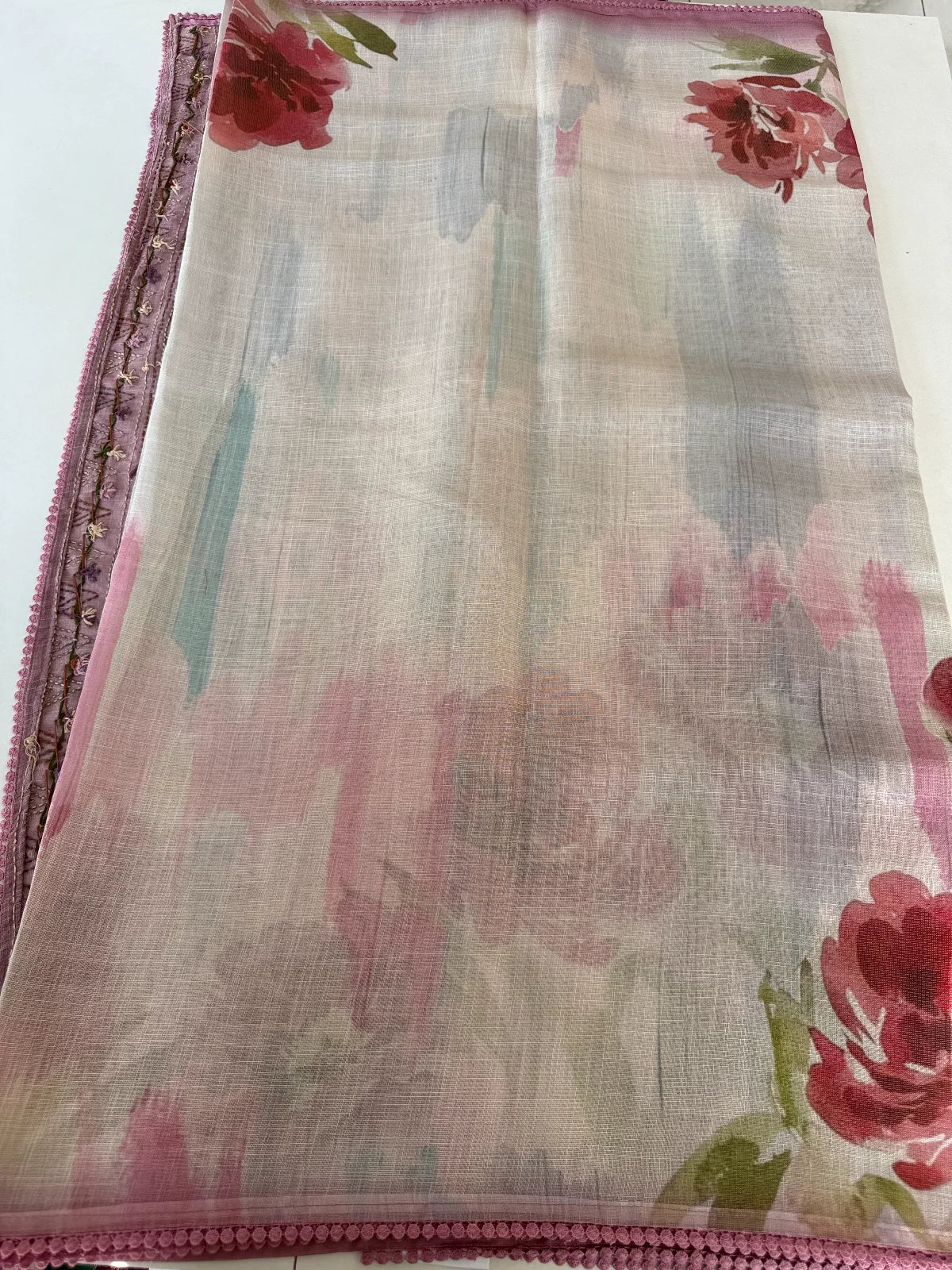 French rose linen