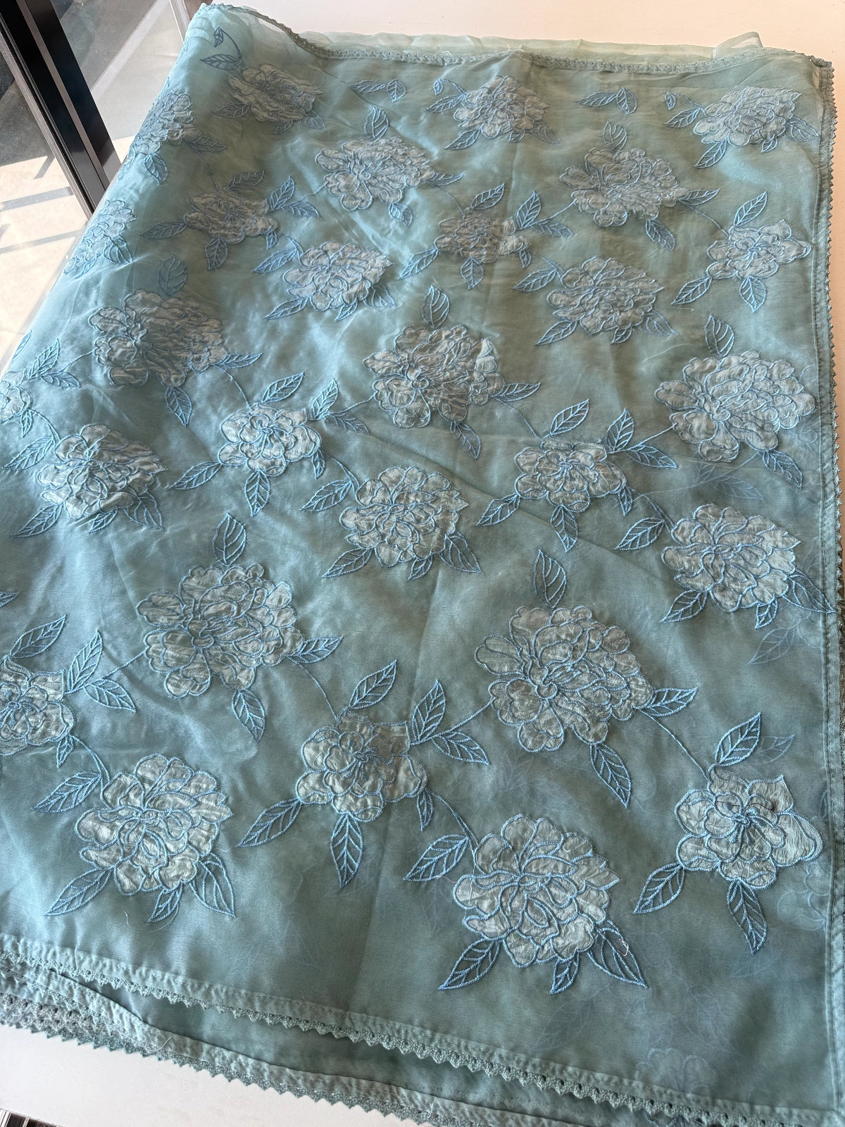 Soft Organza wit appliqué work / CW06