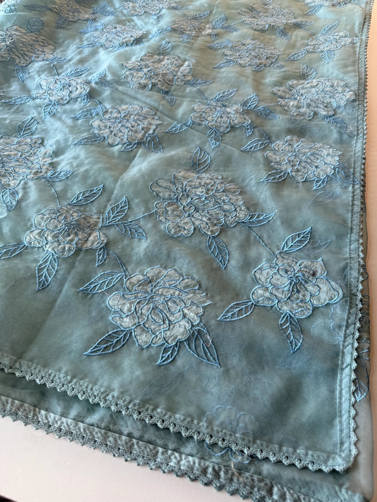 Soft Organza wit appliqué work / CW06