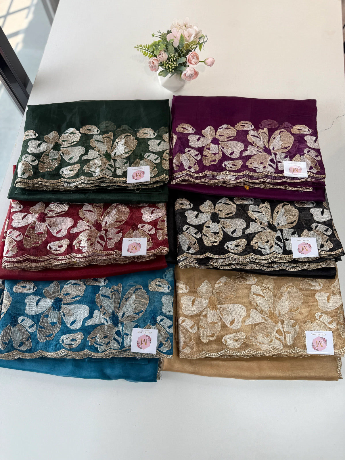 Glass Organza Saree/ CW493