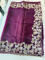 Glass Organza Saree/ CW493
