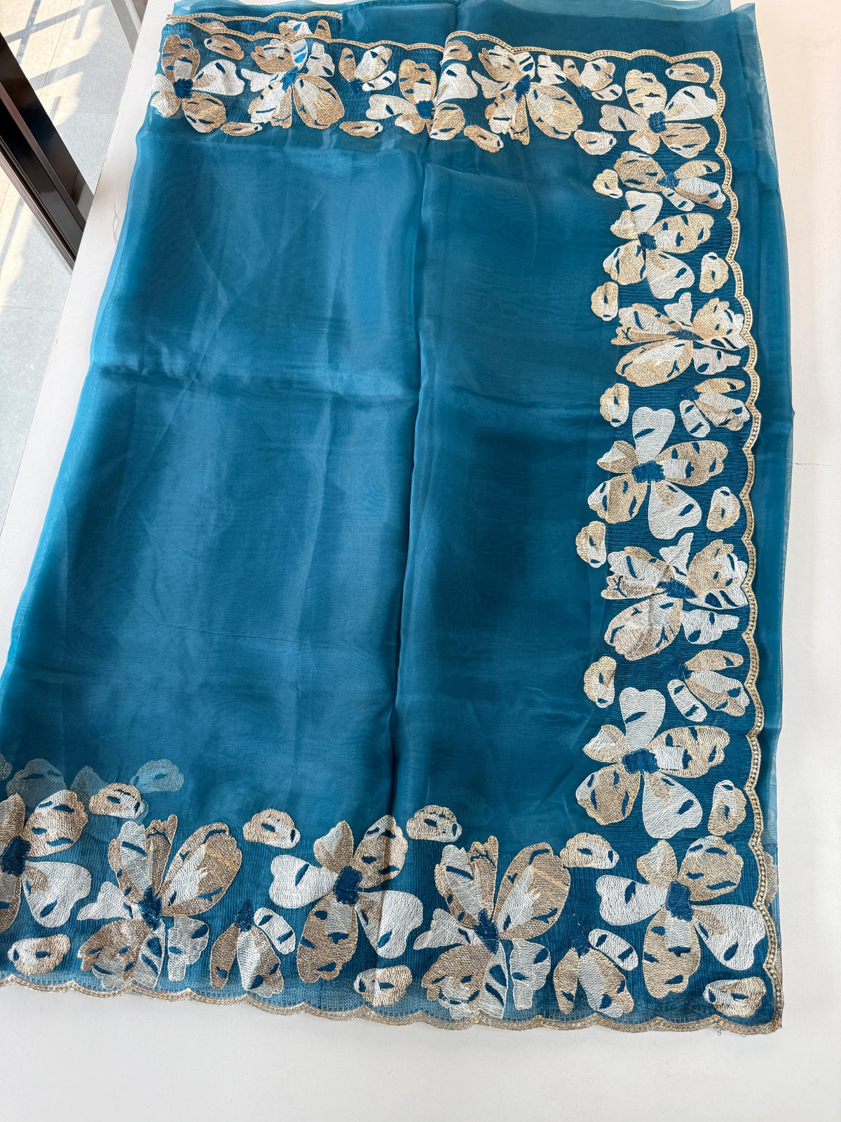 Glass Organza Saree/ CW493
