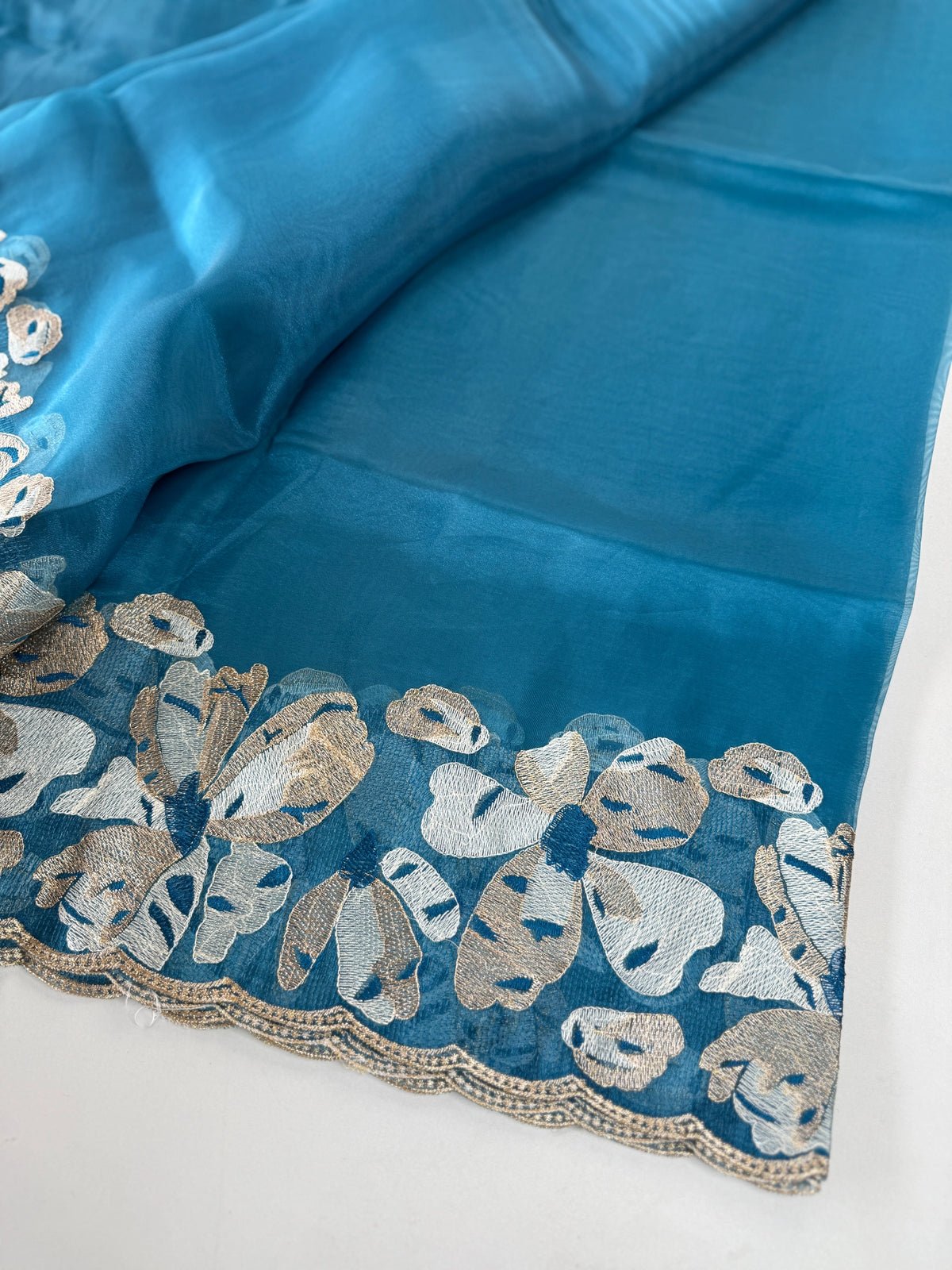 Glass Organza Saree/ CW493