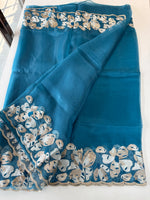 Glass Organza Saree/ CW493