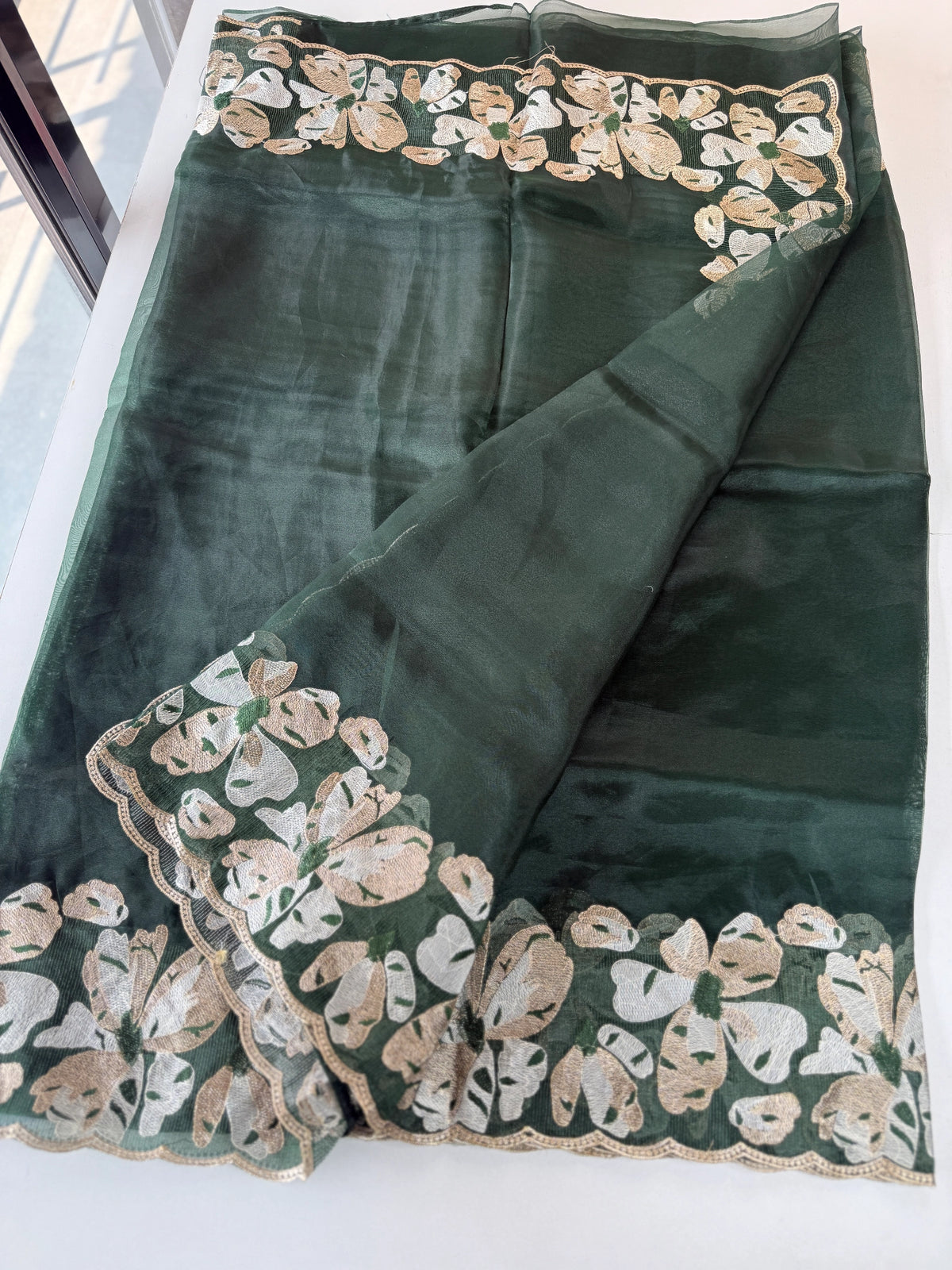 Glass Organza Saree/ CW493