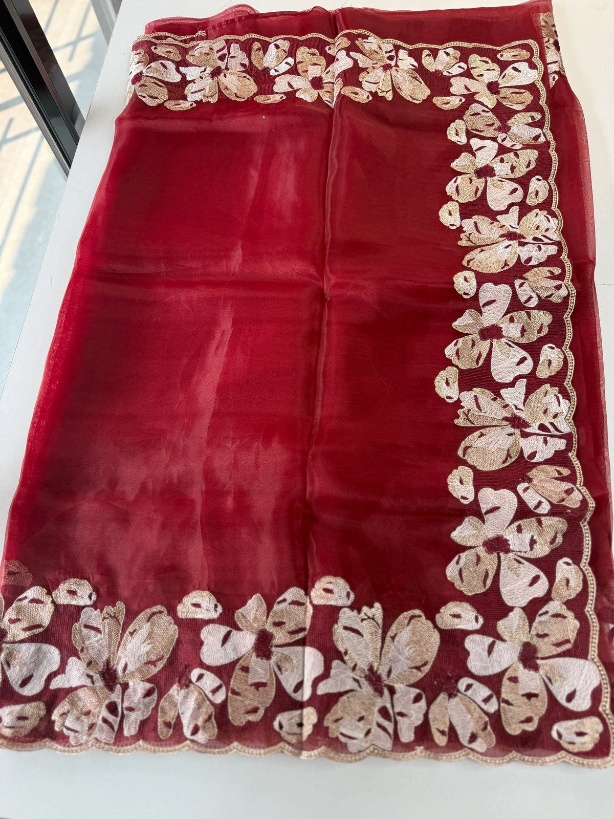 Glass Organza Saree/ CW493