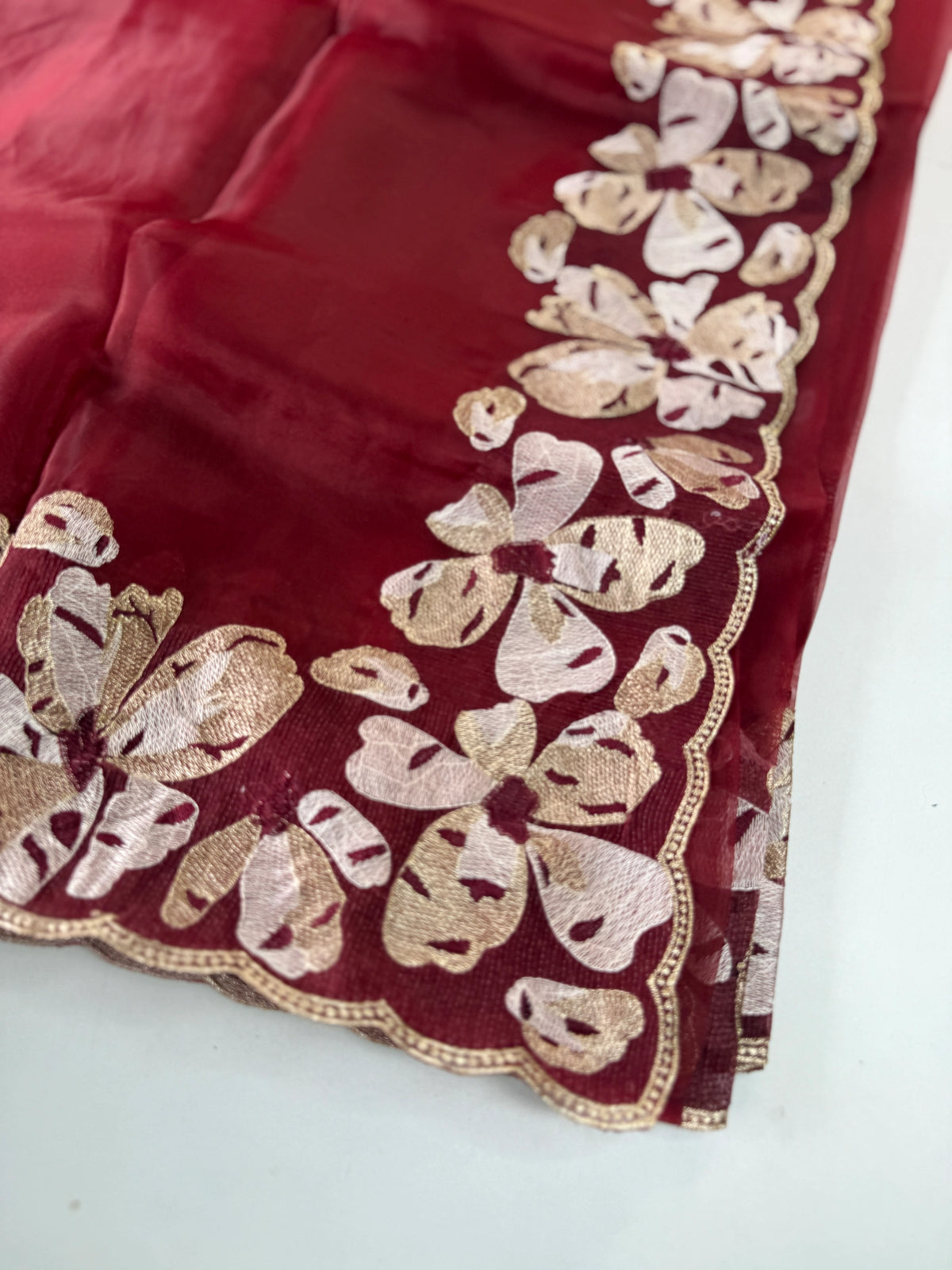 Glass Organza Saree/ CW493