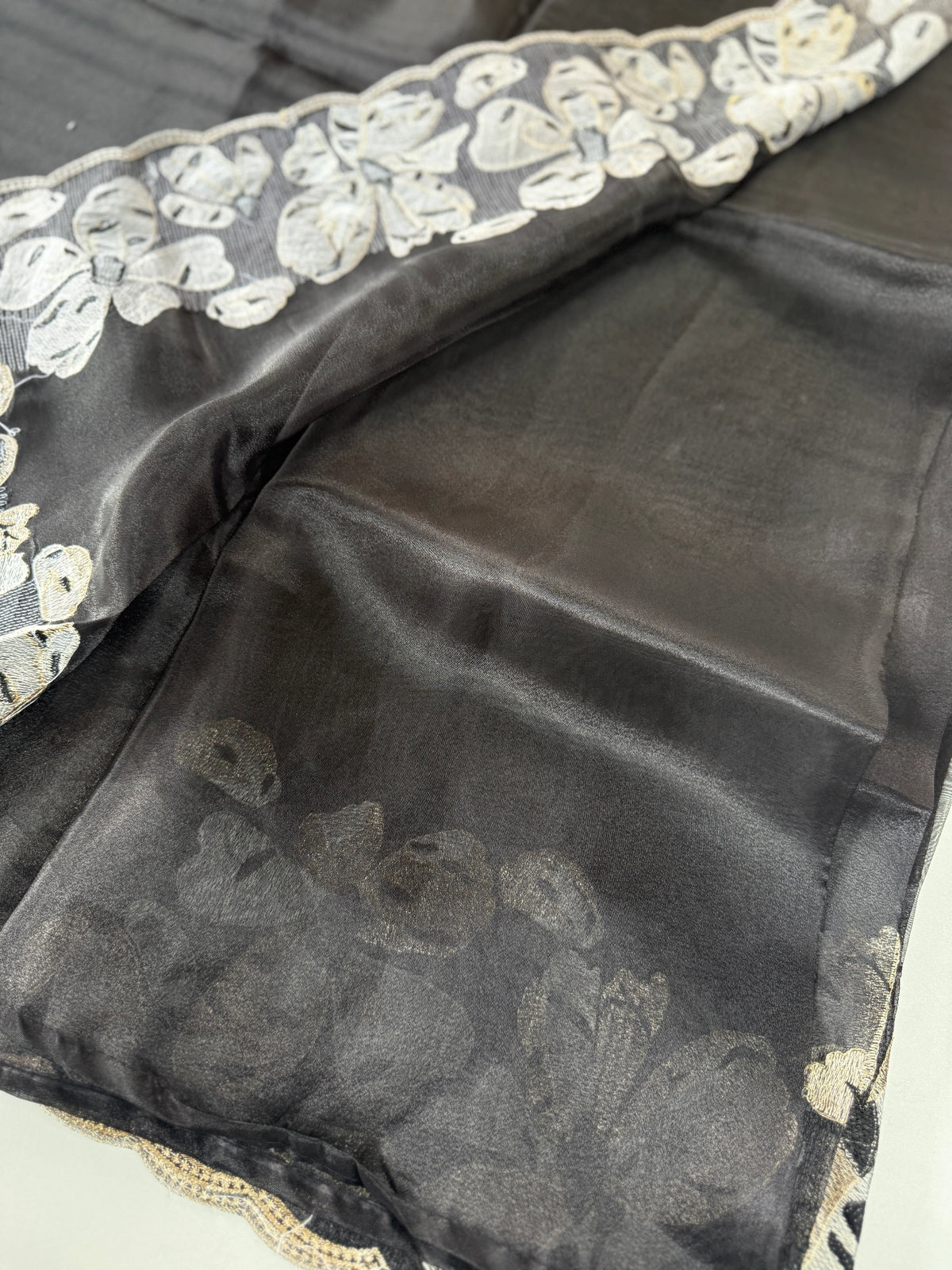 Glass Organza Saree/ CW493