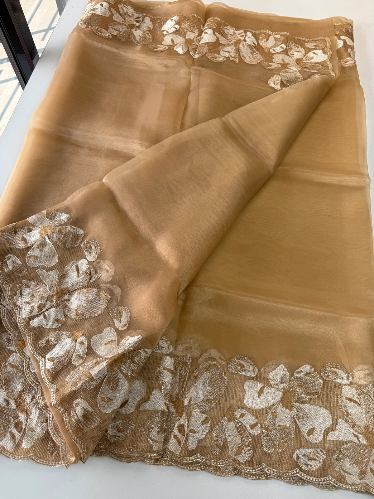 Glass Organza Saree/ CW493