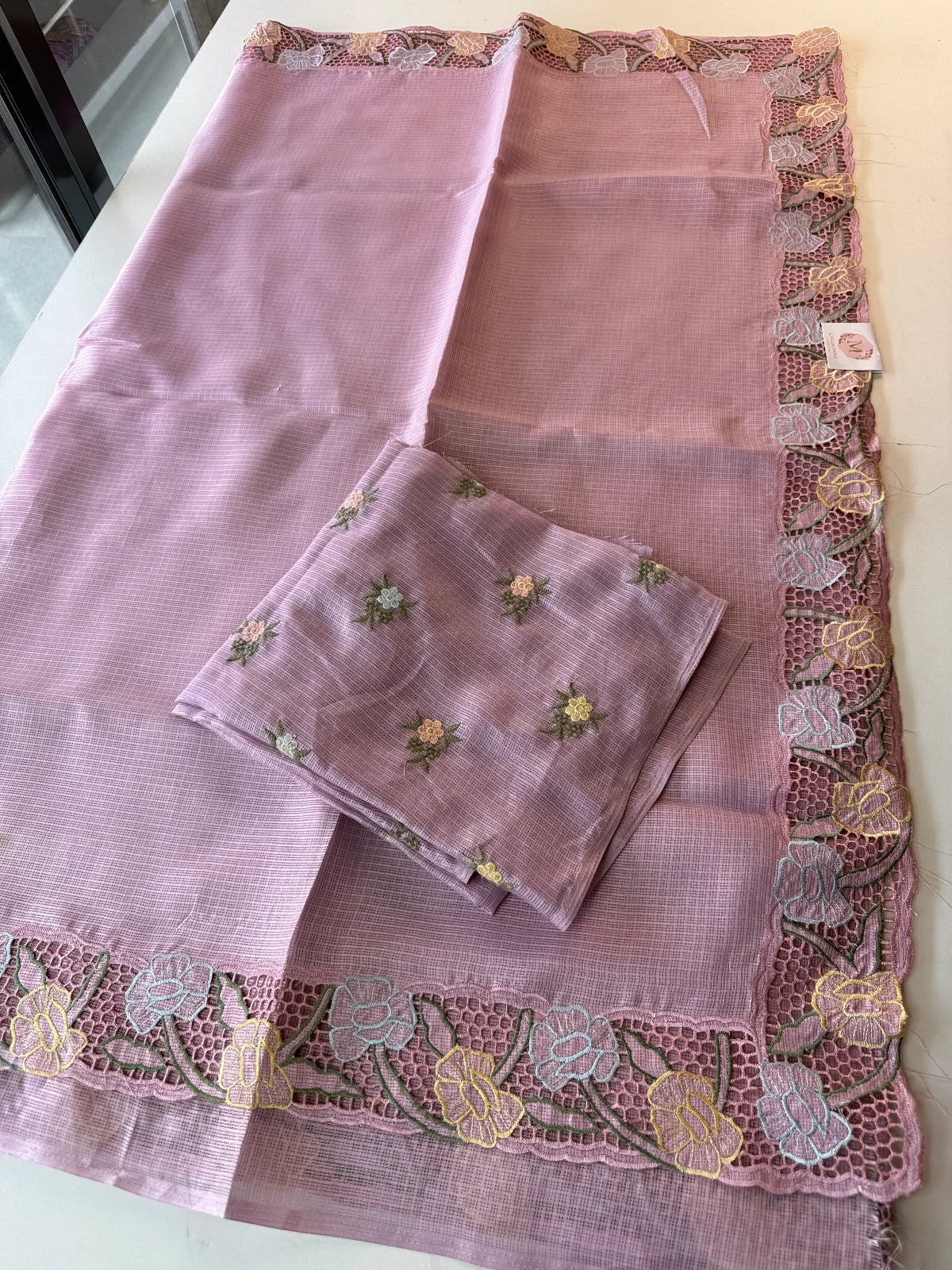 Silky Kotta cutwork Saree/ LAV04