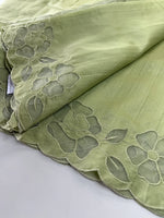 Slub Silk Saree floral appliqué / 125EFS