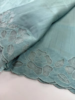 Slub Silk Saree floral appliqué / 125EFS
