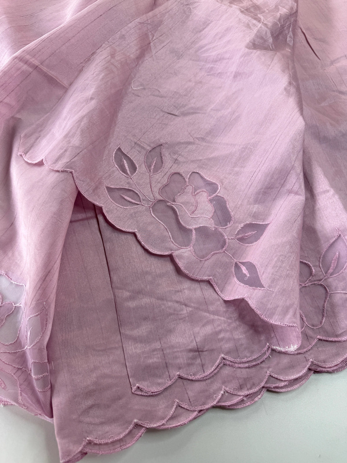 Slub Silk Saree floral appliqué / 125EFS