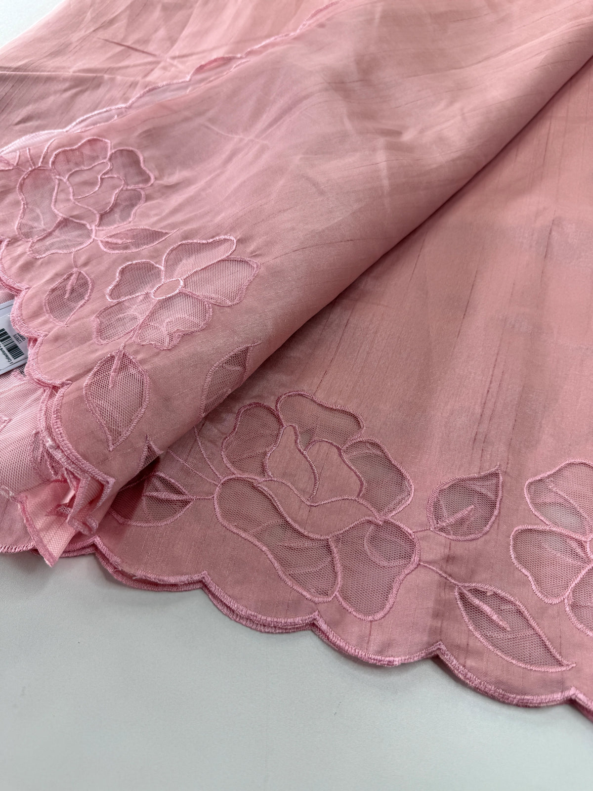 Slub Silk Saree floral appliqué / 125EFS