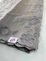 Slub Silk Saree floral appliqué / 125EFS