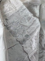 Slub Silk Saree floral appliqué / 125EFS