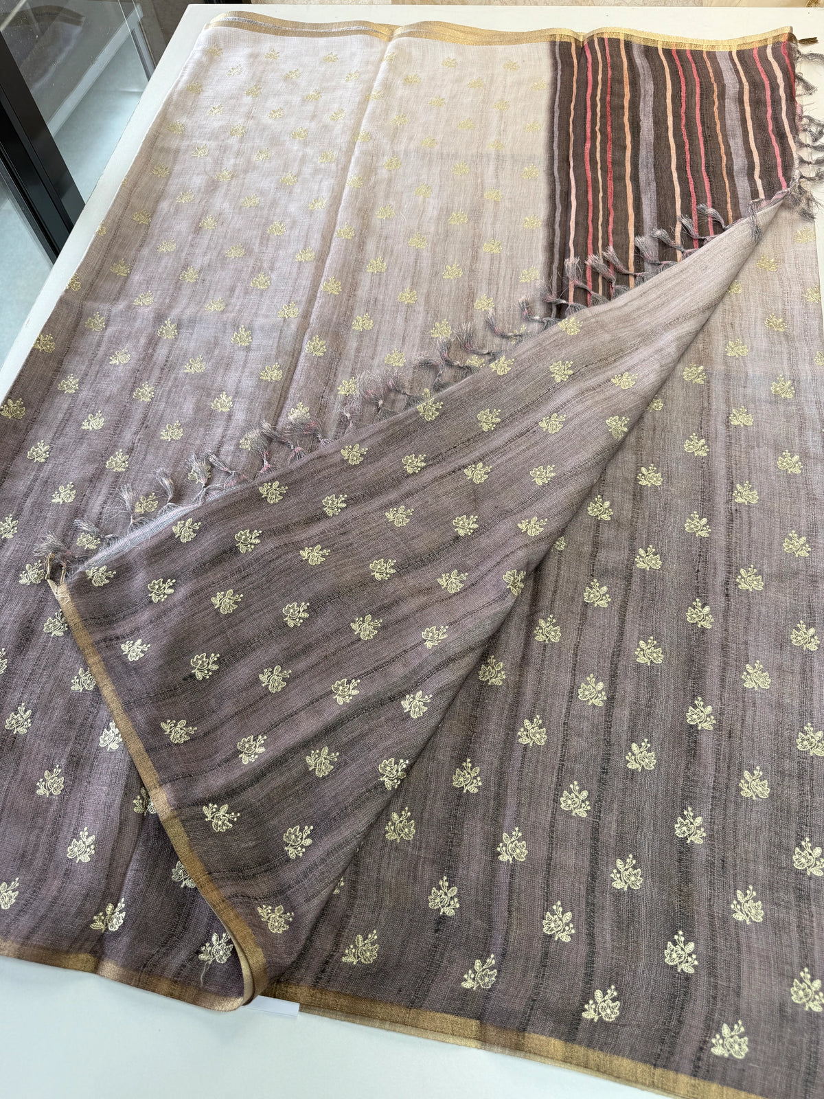 Linen Blened Saree/ RLM56