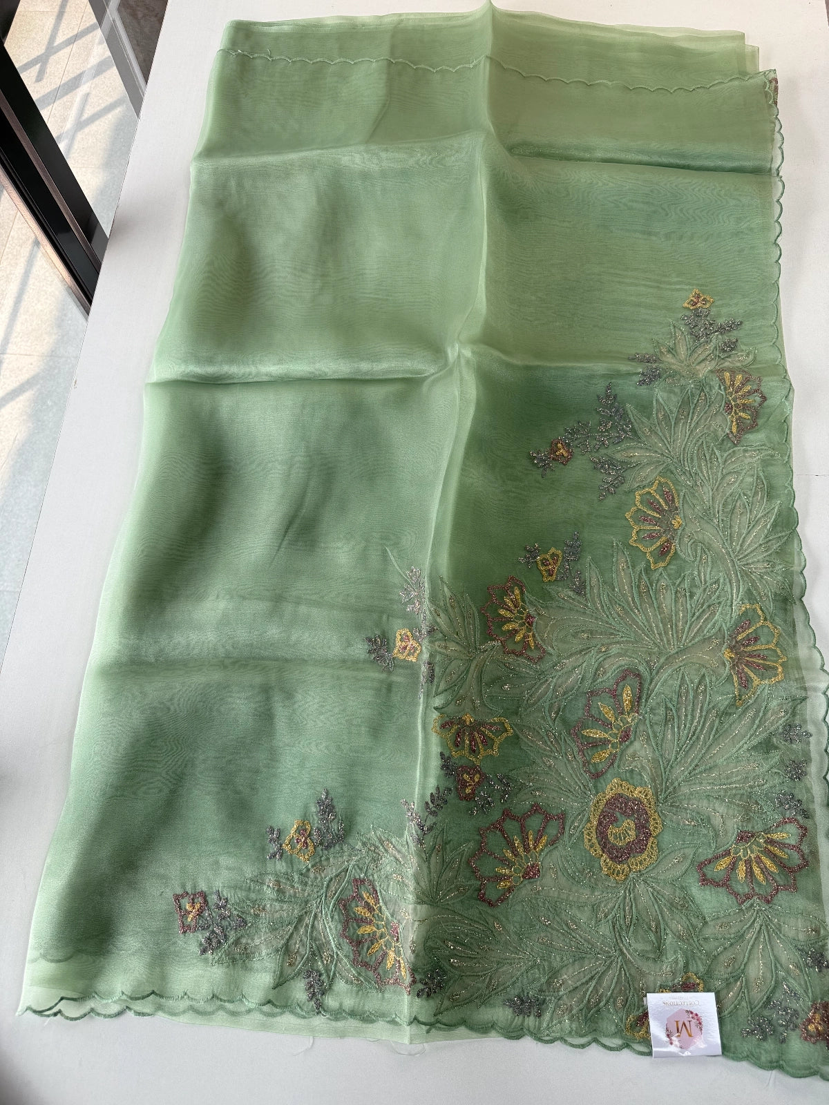 Glass Organza Saree/ 5598