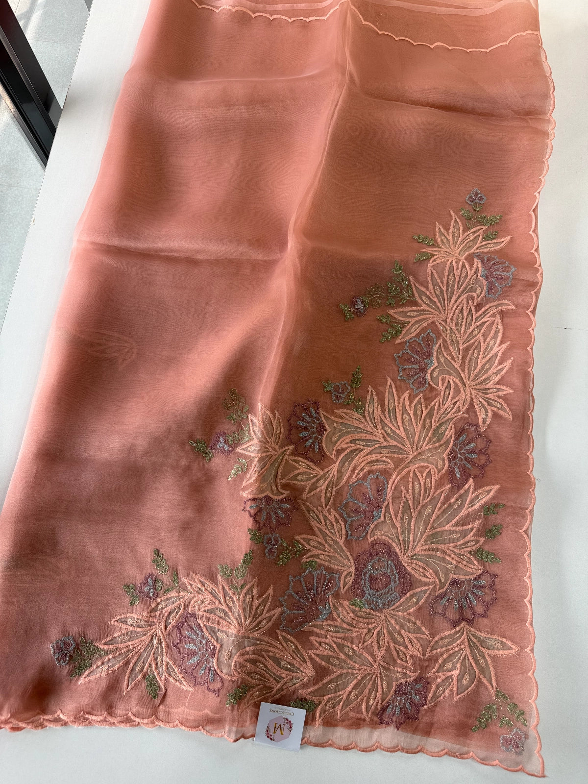 Glass Organza Saree/ 5598