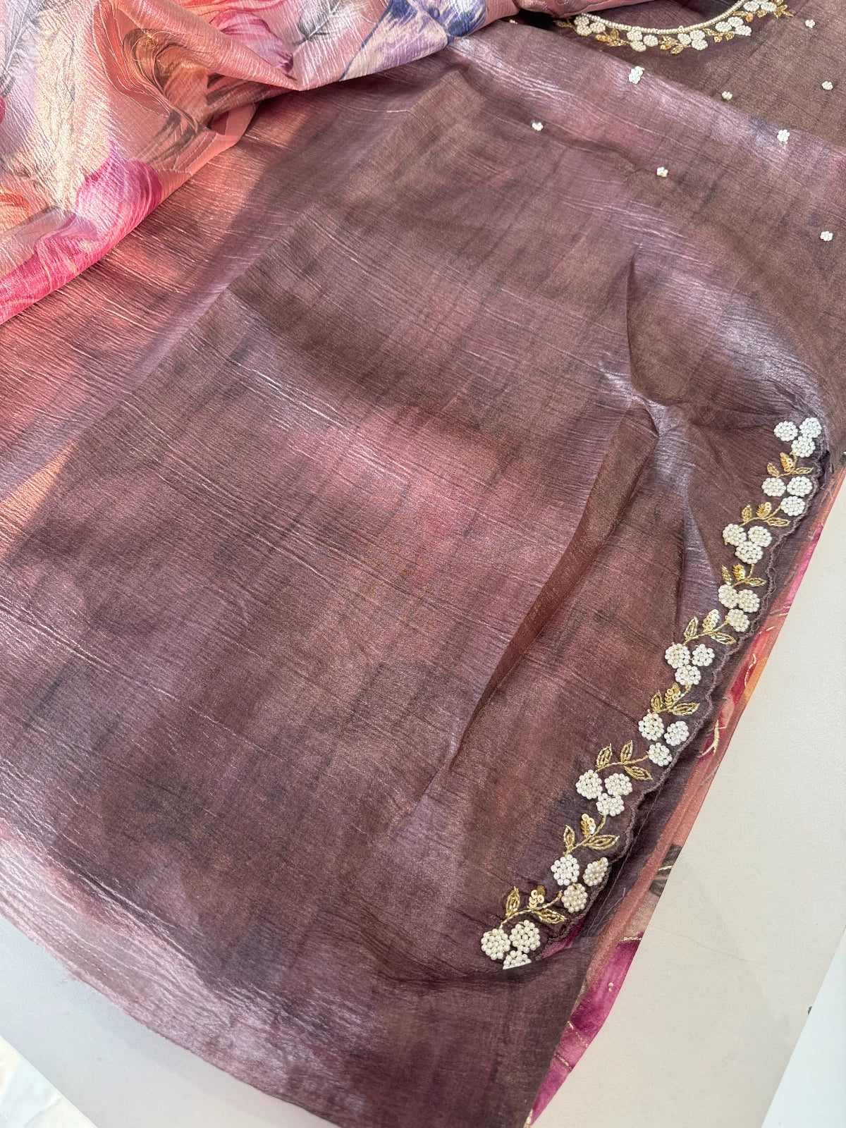 Crushed Organza Saree/ MC971