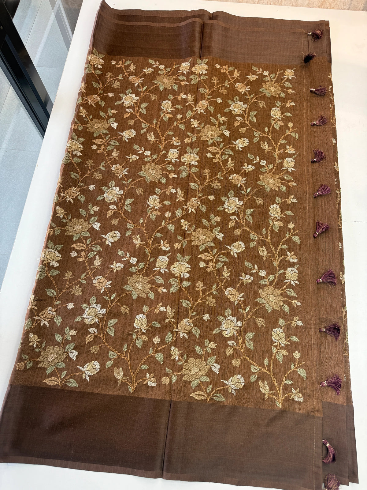 Semi Jute Saree/ 386E