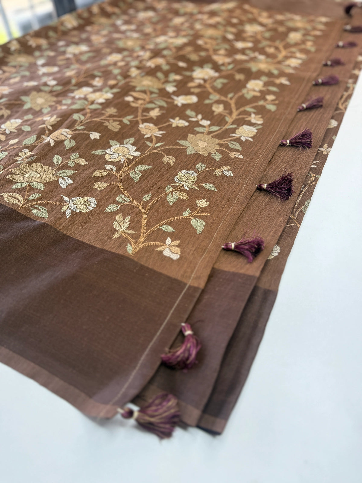 Semi Jute Saree/ 386E