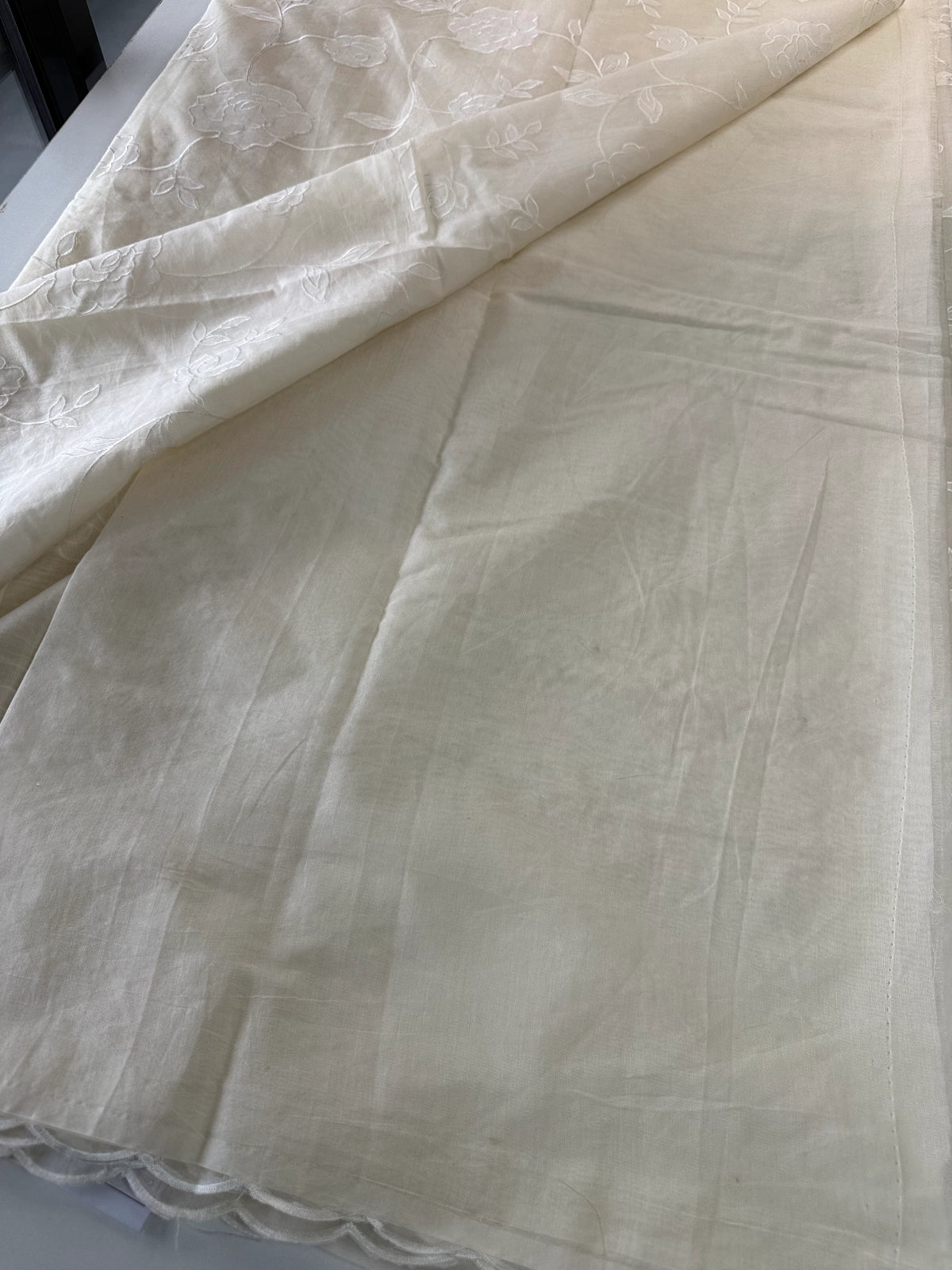 Chanderi Cotton appliqué saree / 106EFS